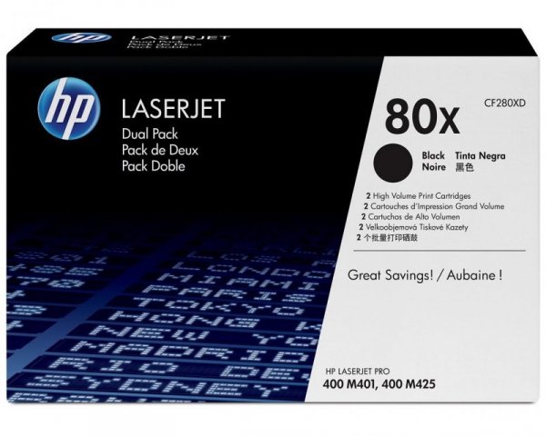 HP Toner nr 80XD CF280XD Black 6,9K 2pac