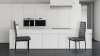 Zestaw krzeseł do jadalni salonu z ekoskóry 4 sztuki wysokie oparcie szare ModernHome