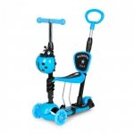 Hulajnoga trójkołowa balansowa led 3w1 świecące kółka - Niebieska ECOTOYS