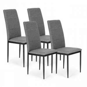 Komplet 4 krzeseł krzesło do jadalni i salonu szare ModernHome
