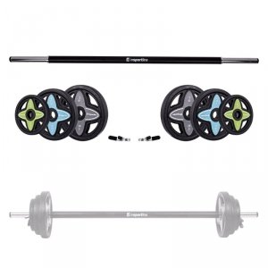 Sztanga + zestaw obciążeń inSPORTline Pumpstar 2–20 kg