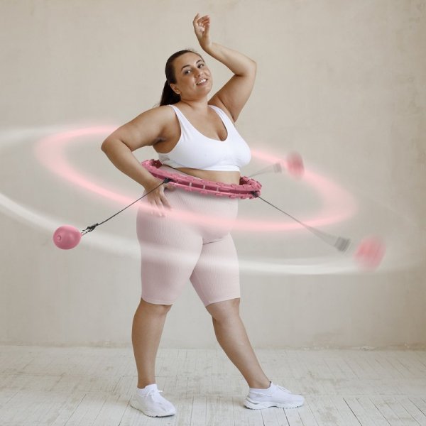 HHW11 PLUS SIZE HULA HOP LIGHT PINK Z WYPUSTKAMI I OBCIĄŻNIKIEM HMS