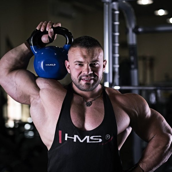 KNV06 BLUE KETTLEBELL ŻELIWNY POKRYTY WINYLEM HMS