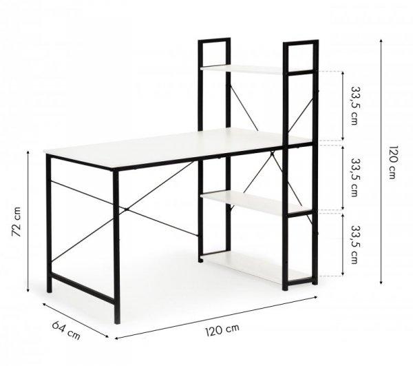 Biurko komputerowe biurowe stół + regał półki loft ModernHome