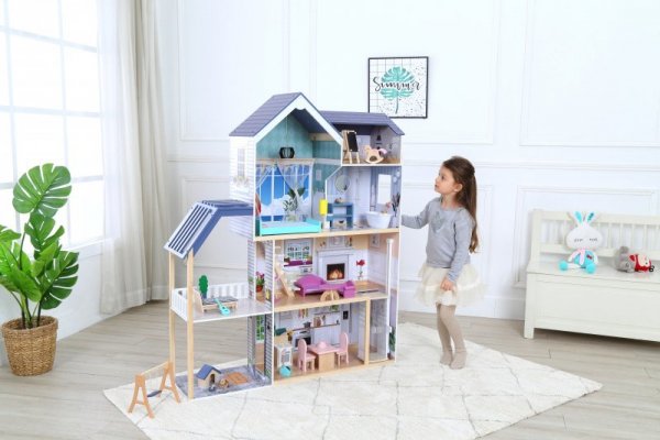 Domek dla lalek duży drewniany 138 cm Rezydencja Maya 28 el. ECOTOYS