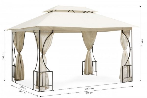 Namiot pawilon ogrodowy lux altana 3x4m moskitiera i pełne ścianki MultiGarden