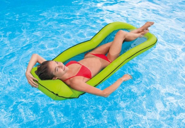 Materac plażowy z siateczką do pływania chłodzący zielony INTEX 58836 GREEN