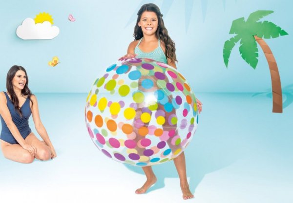 Dmuchana piłka plażowa duża Jumbo 107 cm INTEX 59065