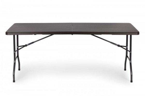 Zestaw cateringowy stół bankietowy 180 cm 2 ławki ratan brąz ModernHome