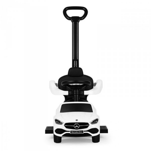Jeździk pchacz autko Mercedes C CLASS interaktywna kierownica prowadnik biały
