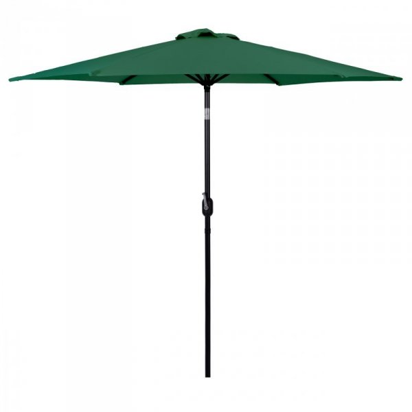 Duży parasol ogrodowy skośny łamany z korbą 6 żeber zielony 270 cm MultiGarden