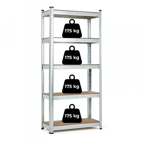 Regał magazynowy 180x90x40 cm stal galwanizowana 5 półek 875 kg ModernHome