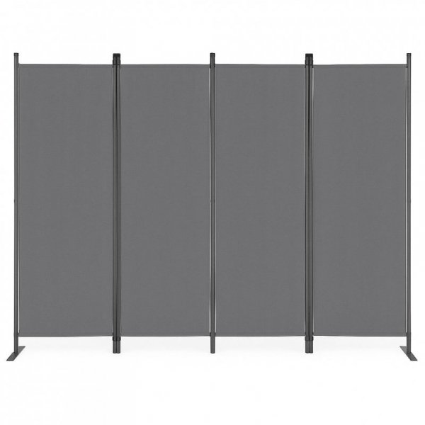 Składany parawan ogrodowy pokojowy 4-panelowy 167x216 cm szary MultiGarden