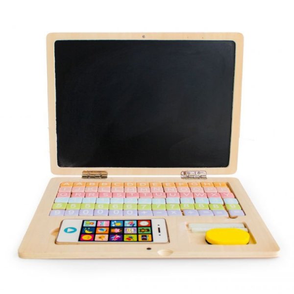Drewniany laptop edukacyjny tablica magnetyczna ECOTOYS