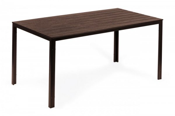Stół ogrodowy 6-osobowy 156x78 cm polywood meble na taras brązowy