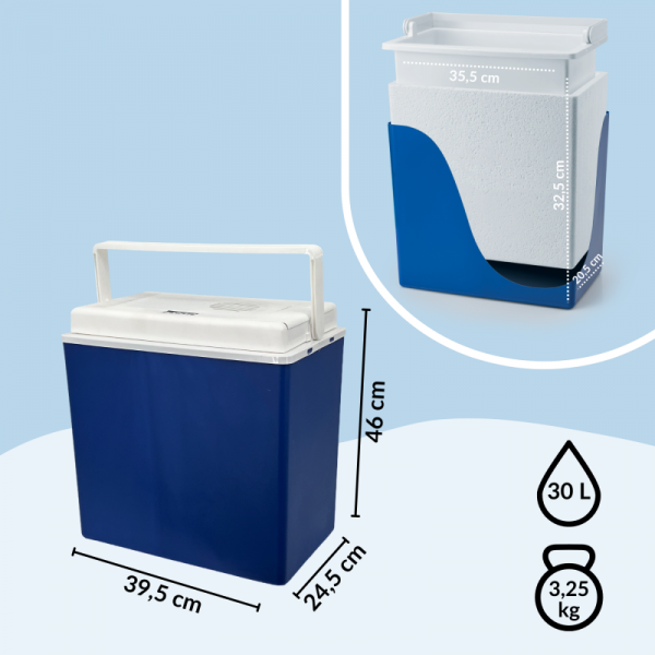 Lodówka samochodowa elektryczna 30L KAMAI ICEGO, zasilanie 12-230V, szara