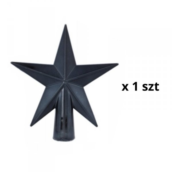 Komplet 19 Bombek Choinkowych Kamai Christmas Decoration® - Kolor Antracyt z Gwiazdą na Czubek