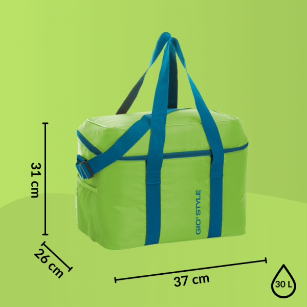 Torba termiczna Kamai Gio Style na ramię, zielona, z kieszenią boczną i uchwytem do noszenia, pojemność 30L