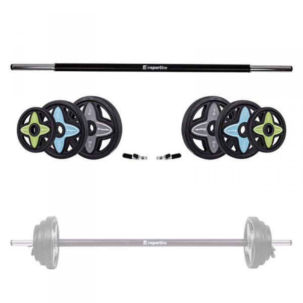 Sztanga + zestaw obciążeń inSPORTline Pumpstar 2–20 kg