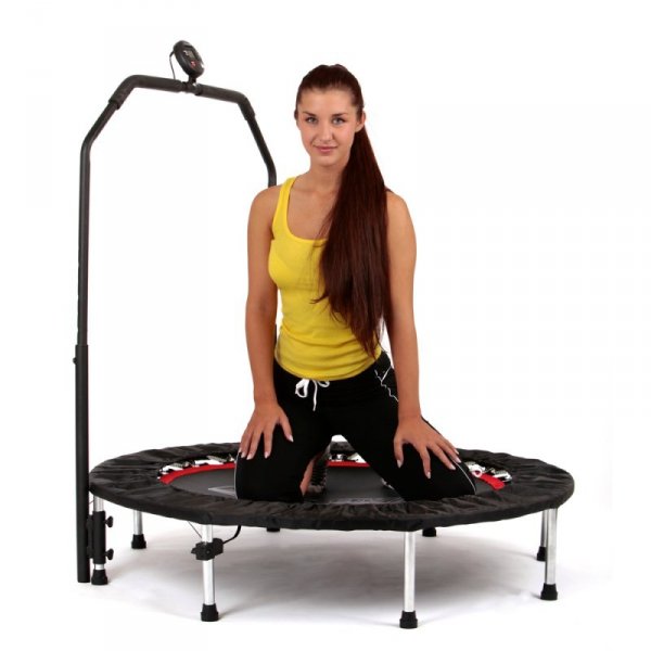 Trampolina fitness z poręczą inSPORTline PROFI Digital 100 cm