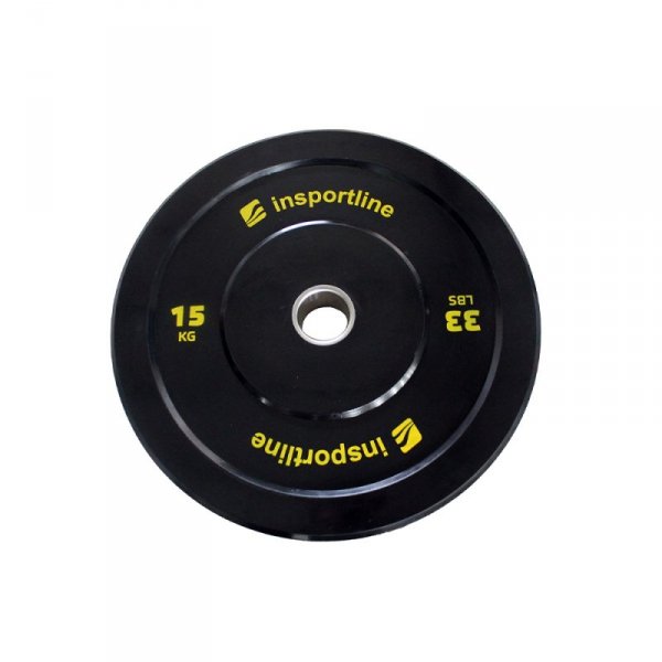 Gumowane obciążenie olimpijskie inSPORTline Bumper Plate Lite 15 kg 50 mm