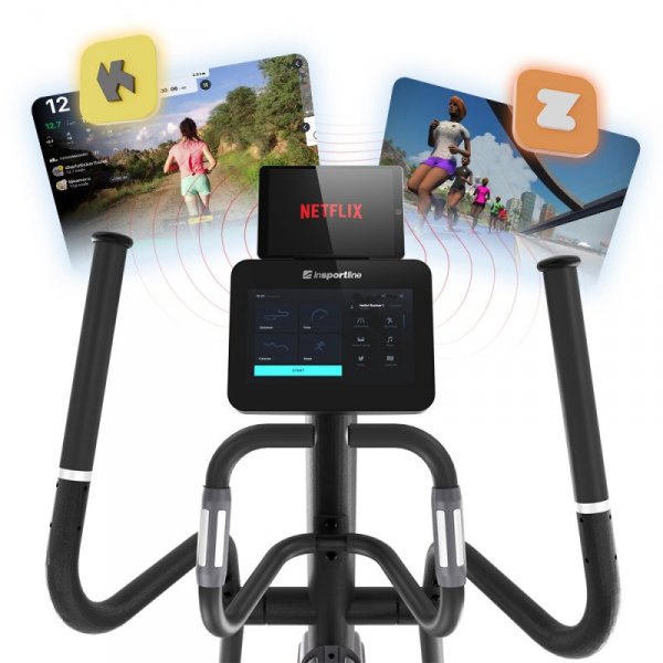 Orbitrek przednionapędowy inSPORTline ZenStride 600 ∙ magnetyczny ∙ 32 poziomy oporu ∙ regulowane nachylenie ∙ Kinomap/Zwift ∙ e