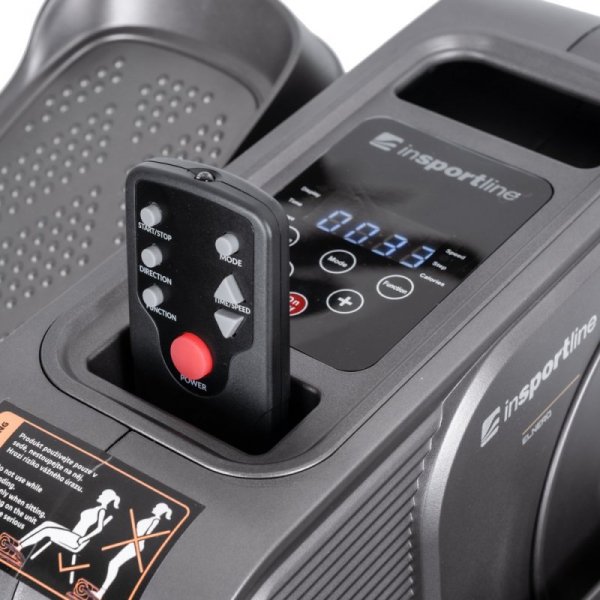Przenośny orbitrek inSPORTline Elnero ∙ elektryczny napęd ∙ 12 prędkości ∙ 5 programów ∙ ruch przód/tył ∙ sterowanie pilotem ∙ n