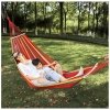 Hamak ogrodowy 1- osobowy DREWNIANY STELAŻ 250 x 90 cm XL KR22WZ4