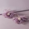 Kolczyki wiszące z kryształkami tiulowe kwiaty 10x8cm K1675FIO