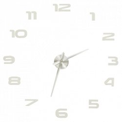 Zegar ścienny naklejany duży 80-120cm srebrny 12 cyfr