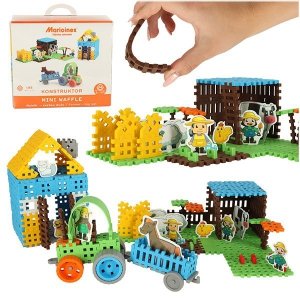 MARIOINEX Klocki konstrukcyjne mini wafle farmer blister 185 elementów