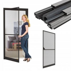 MOSKITIERA DRZWI ALU 100X215 ANTRACYT