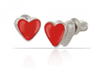 Kolczyki czerwone serca z kolekcji Classic (P14607/1AG)