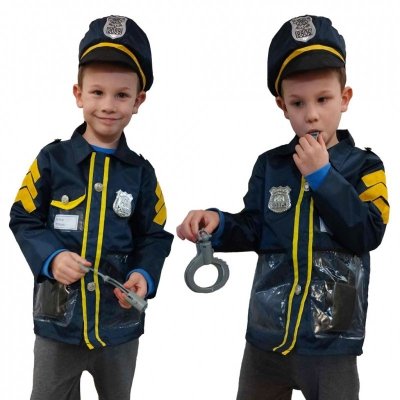Kostium strój karnawałowy policjant kajdanki zestaw 3-8 lat