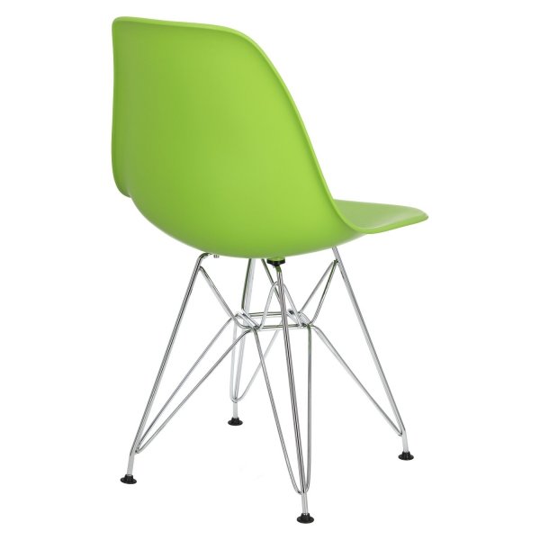 Krzesło P016 PP zielone, chromowane nogi