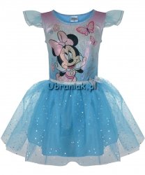 Sukienka Myszka Minnie tiul laser niebieska