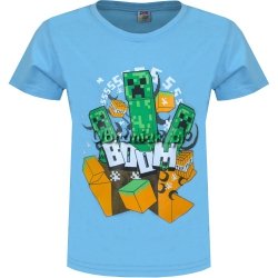 T-shirt Minecraft Boom niebieski