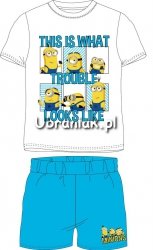 Piżama letnia Minionki biało-niebieska