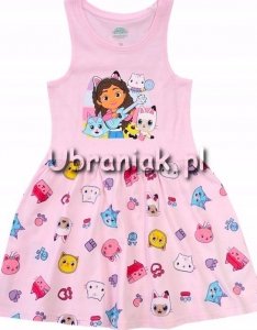 Sukienka Koci Domek Gabi bawełniana różowa