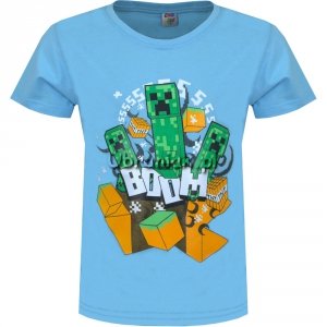 T-shirt Minecraft Boom niebieski