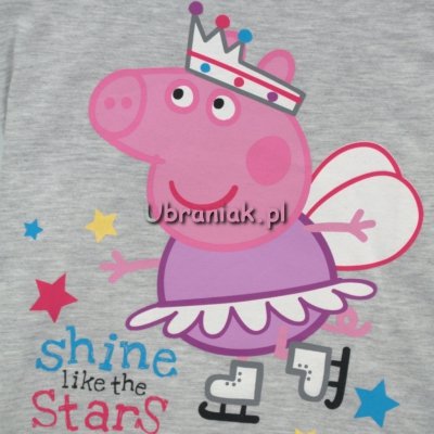 Piżama Świnka Peppa szaro-żółta