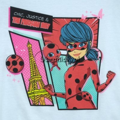 T-shirt Miraculum Biedronka Czarny Kot biały