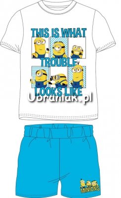 Piżama letnia Minionki biało-niebieska