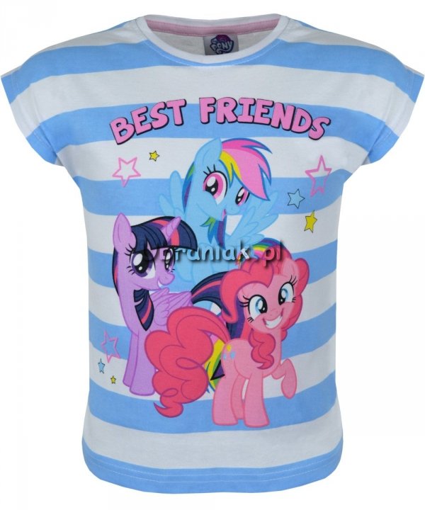 T-shirt Kucyki Pony w paski niebieski