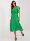 Sukienka midi z falbankami - Zielony