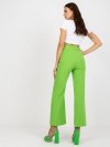 Spodnie z materiału z szeroka nogawką i ozdobnymi guzikami -Zielony