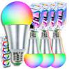 C2_tds0565_Zestaw żarówek kolorowych LED RGB + piloty - 4 szt.