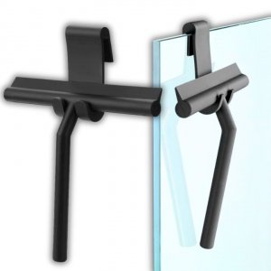 ŚCIĄGACZKA DO WODY SZYB OKIEN KABINY PRYSZNICOWEJ LUSTER CZARNA Z UCHWYTEM ( tds0329)