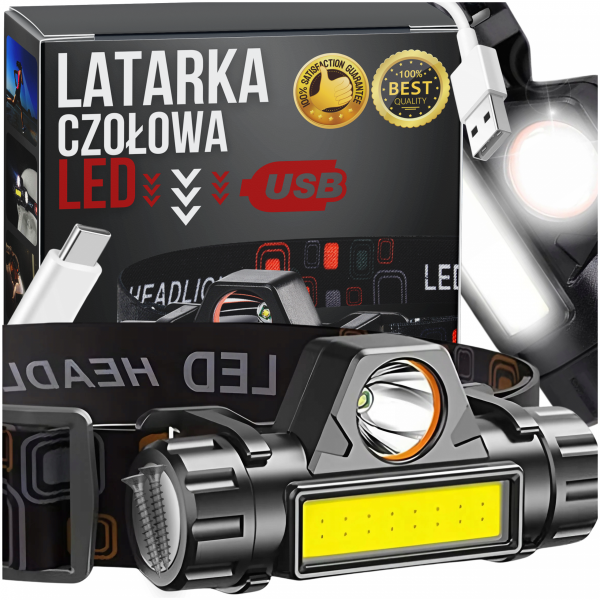 tds0112_Latarka czołowa led USB
