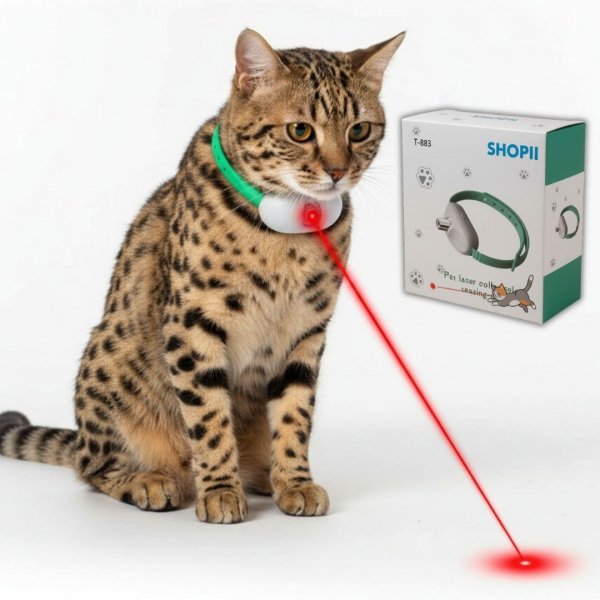 OBROŻA DLA KOTA Z LASEREM ZABAWKA 2 TRYBY ŁADOWARKA USB AUTO-WYŁĄCZANIE ( tds0878)